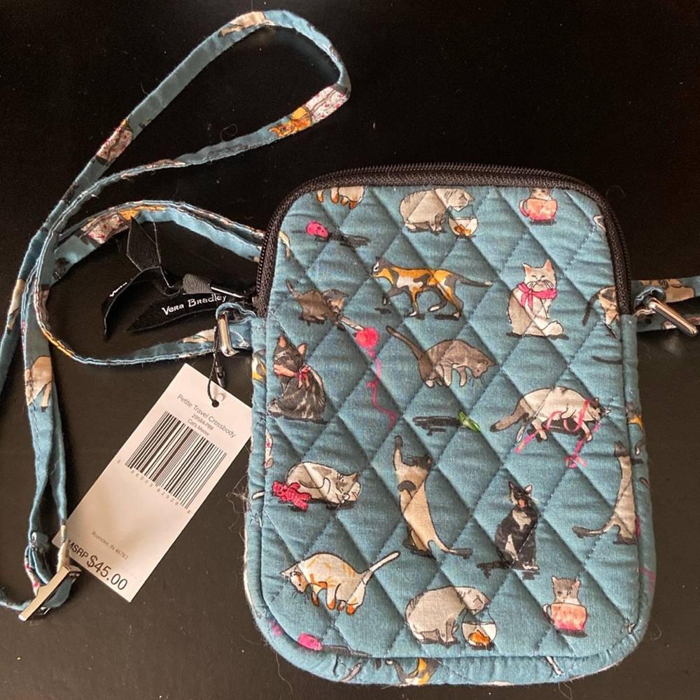 Vera Bradley Cats Meow Petite Travel Crossbody